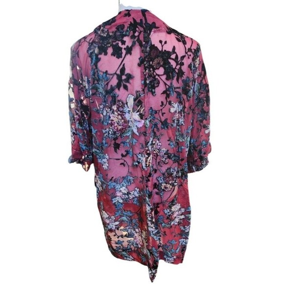 Velvet Burnout Kimono Open Front Top Size M/L Arizona - Picture 5 of 8